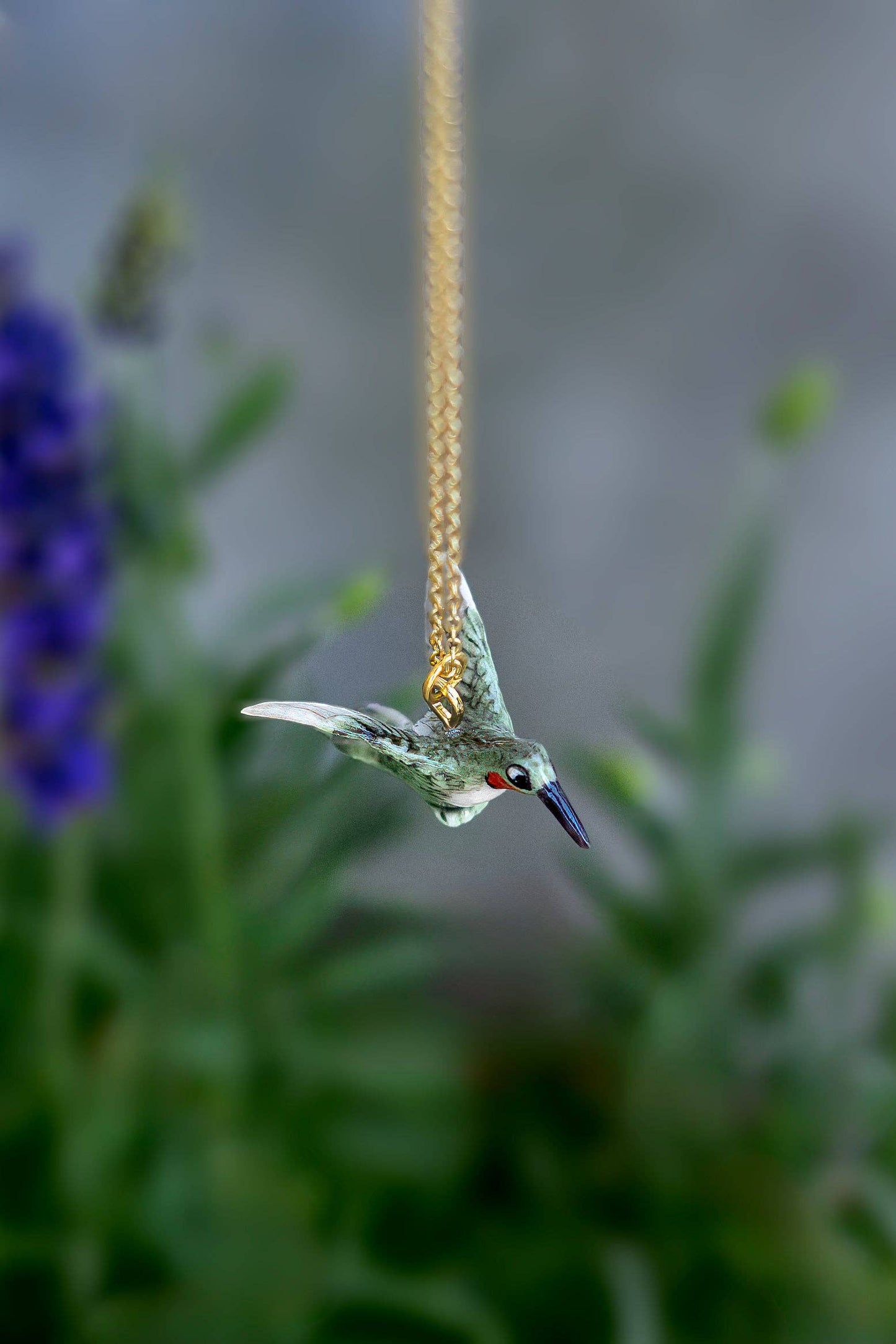 Tiny Hummingbird Necklace - 18K Gold Plated