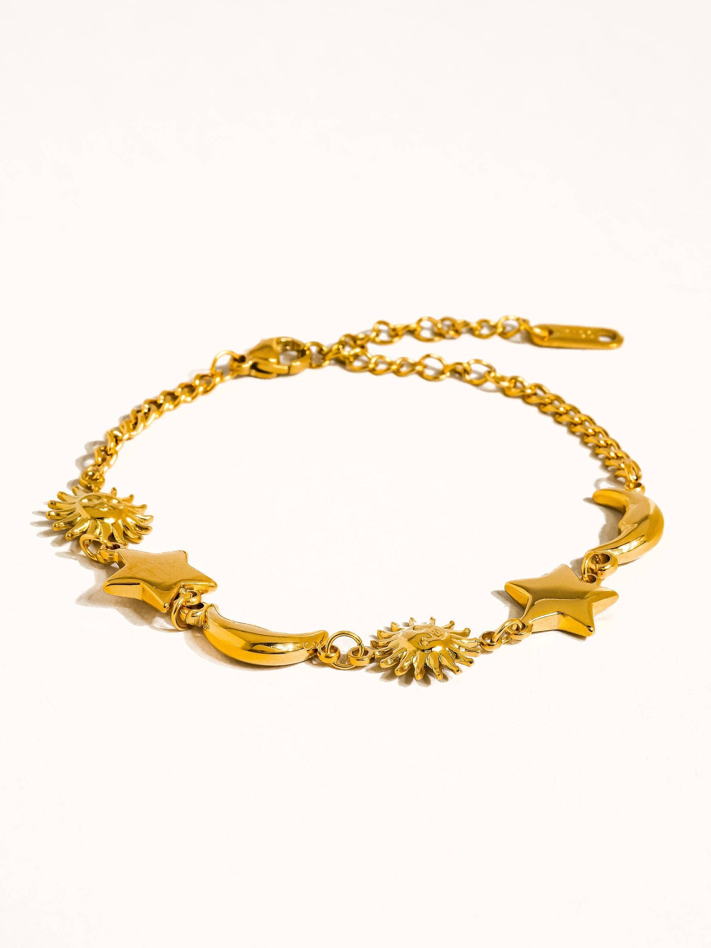 Leonora 18K Gold Non-Tarnish Sun and Star Bracelet