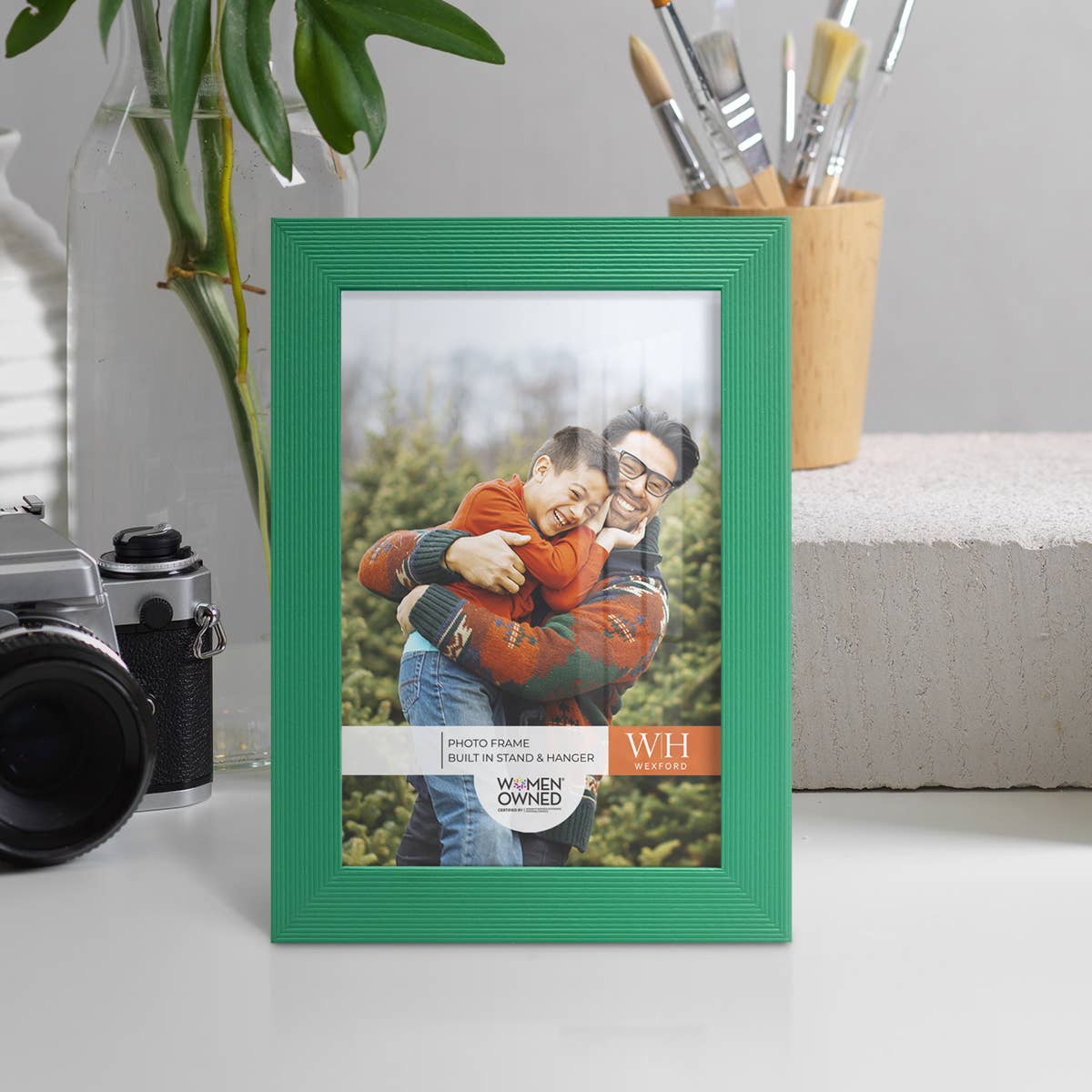 Photo Frame, Real Wood with Texture, Emerald