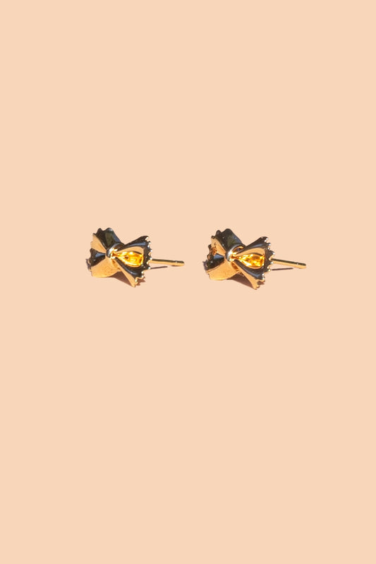 Bow Tie Pasta Studs, 18k Gold Plated - Peter & June