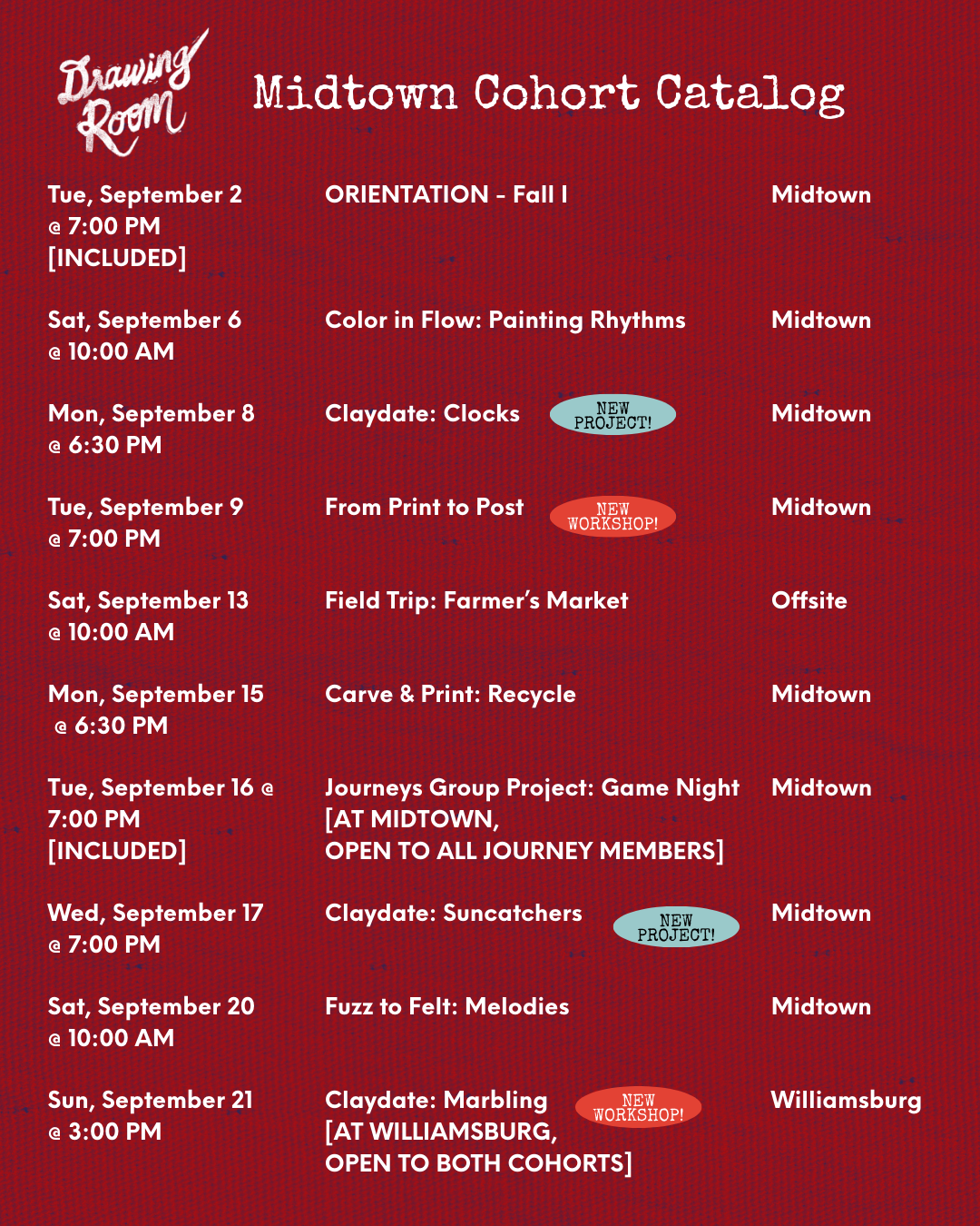 [Midtown] Fall I 2025 Cohort Program – "Rhythms and Cycles"