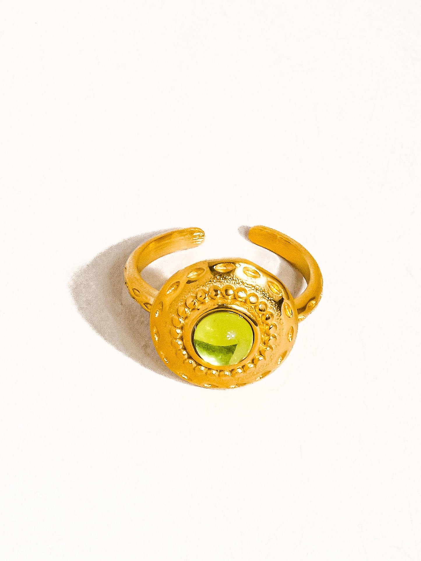 Malin 18K Gold Non-Tarnish Round Stone Ring