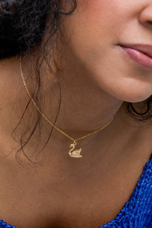 Swan Lake Necklace - 18K Gold Plated / Silver Rhodium Plated