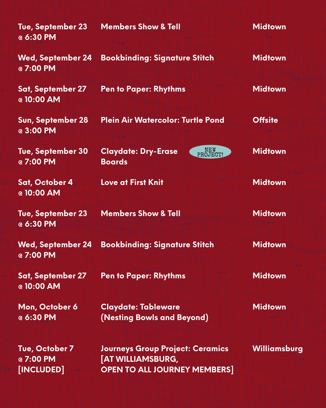 [Midtown] Fall I 2025 Cohort Program – "Rhythms and Cycles"