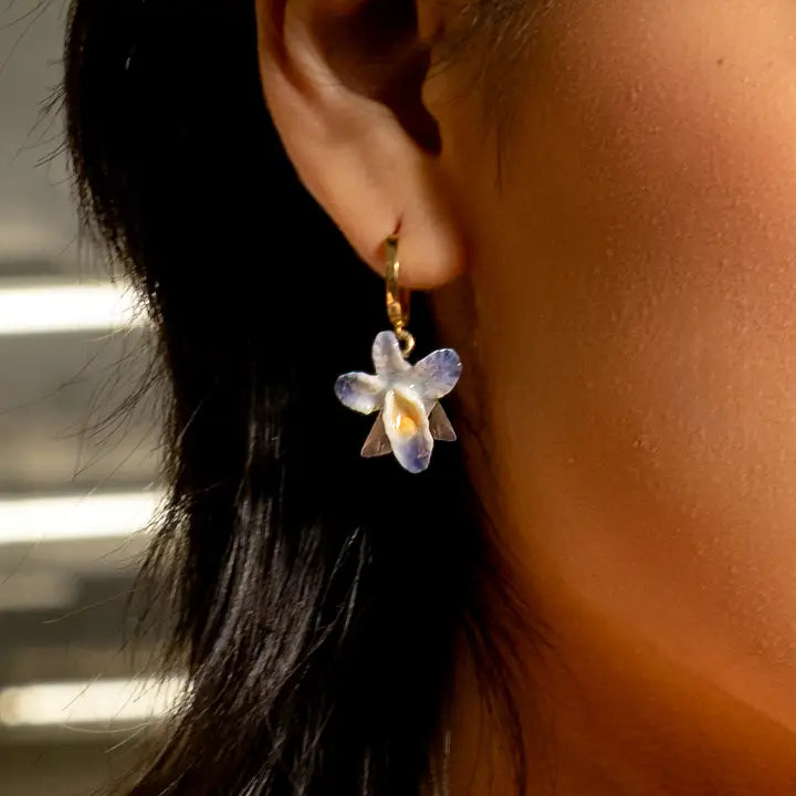 Earth Angel Orchid Hoops in Violet - Peter & June