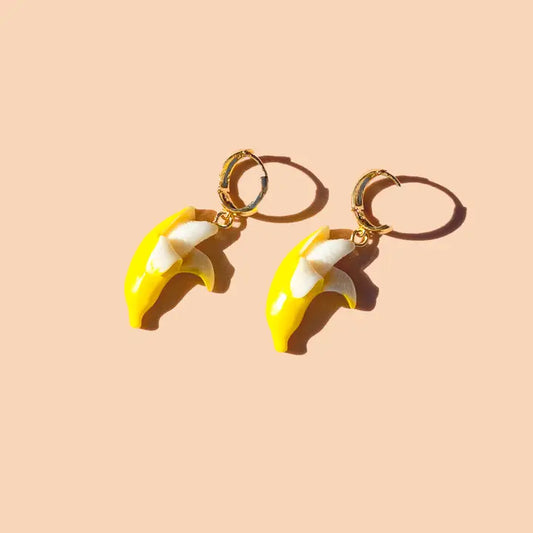 Gwen Hoop Earrings, 18k Gold-Plated Bananas - Peter & June