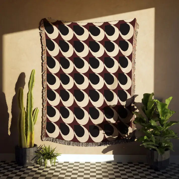 Bauhaus Woven Cotton Throw Blankets - TaylorBassam