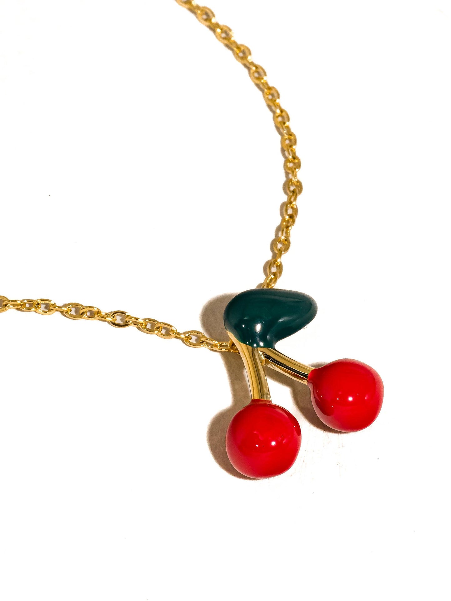 Mûre 18K Gold Non-Tarnish Vintage Cherry Necklace
