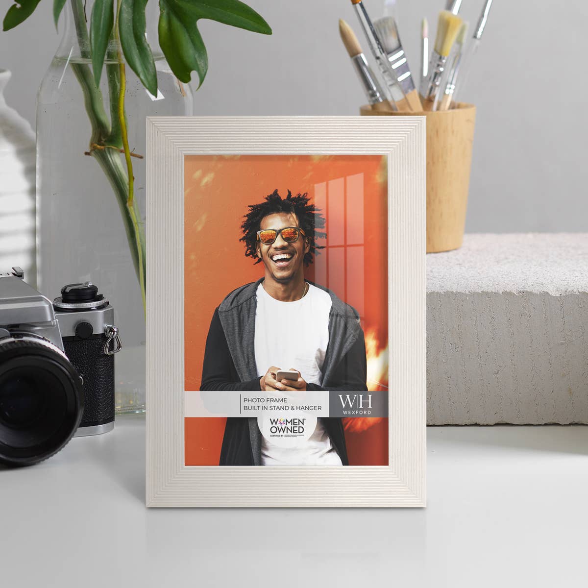 Photo Frame, Real Wood with Texture, White