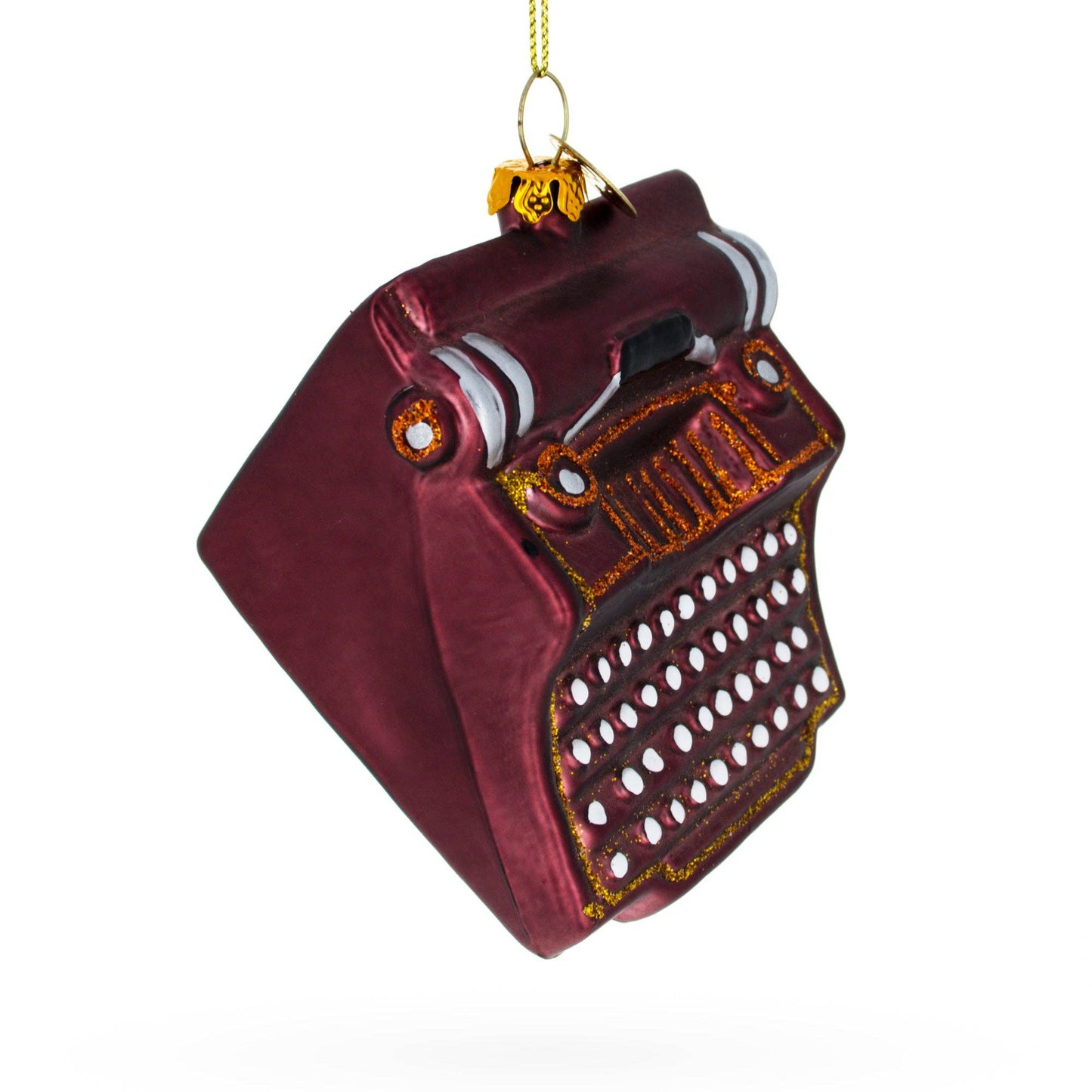 Retro Typewriter Mini Glass Ornament