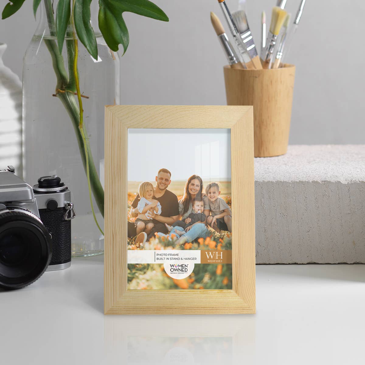 Photo Frame, Real Wood with Wood Grain, Natural Wood