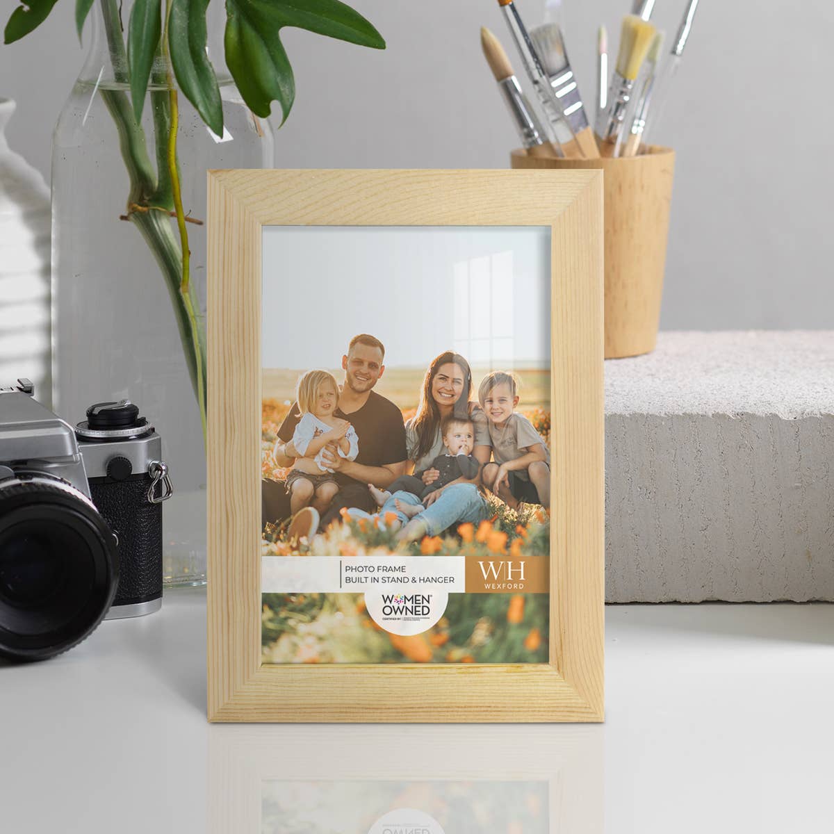 Photo Frame, Real Wood with Wood Grain, Natural Wood
