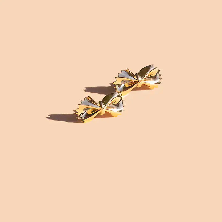 Bow Tie Pasta Studs, 18k Gold Plated - Peter & June