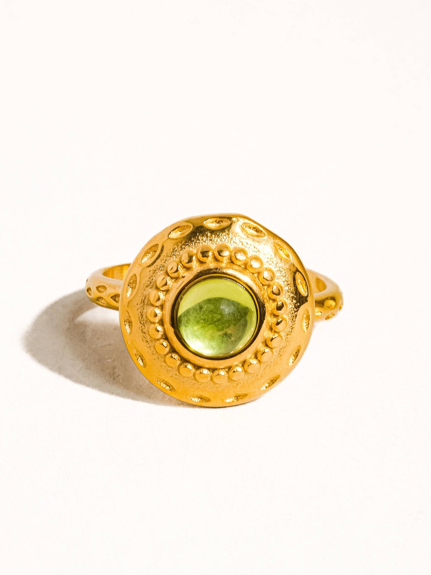 Malin 18K Gold Non-Tarnish Round Stone Ring