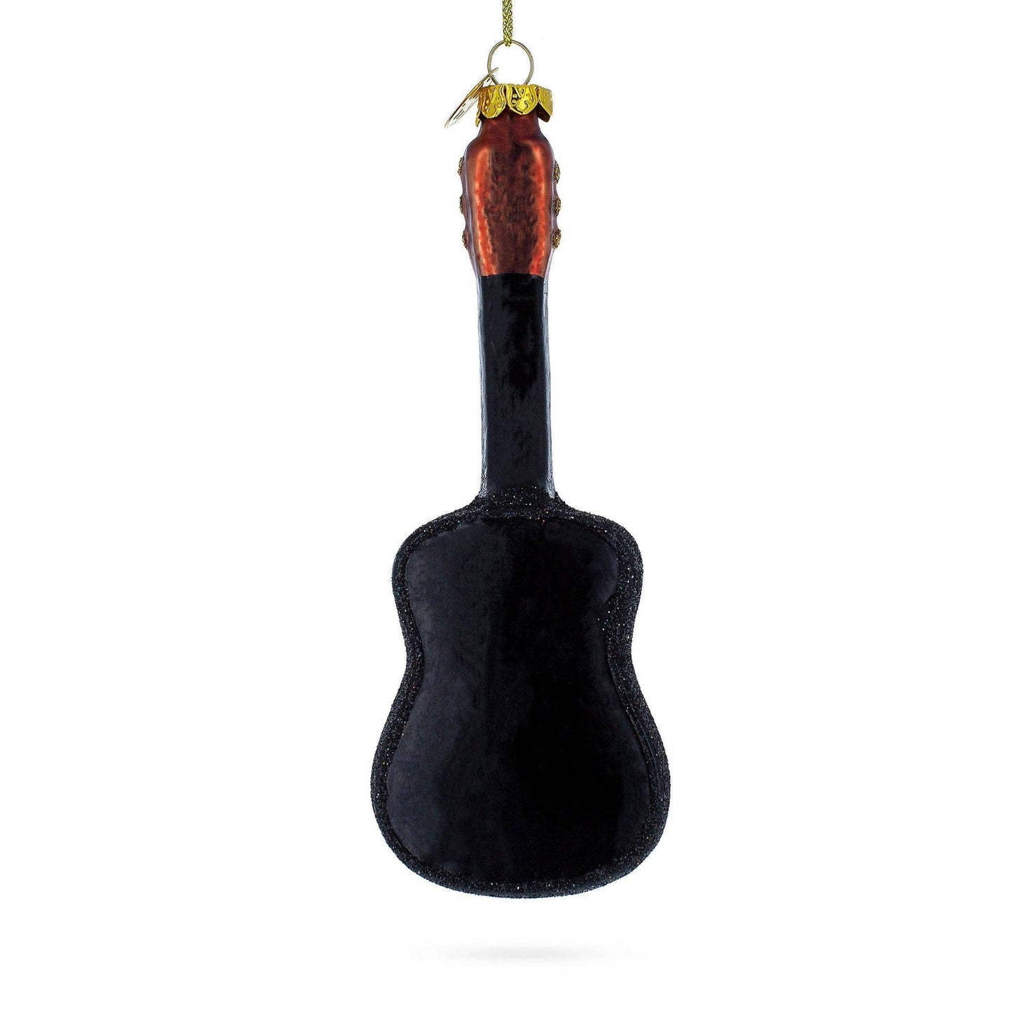 Rocking' Glittered Guitar Glass Ornament