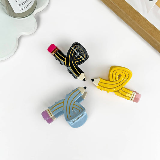 Acetate pencil hair claw clip