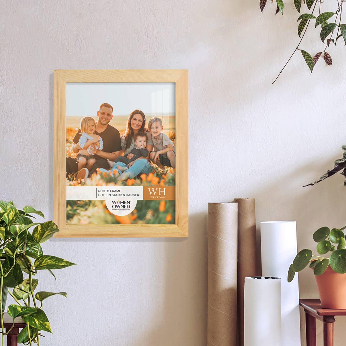 Photo Frame, Real Wood with Wood Grain, Natural Wood