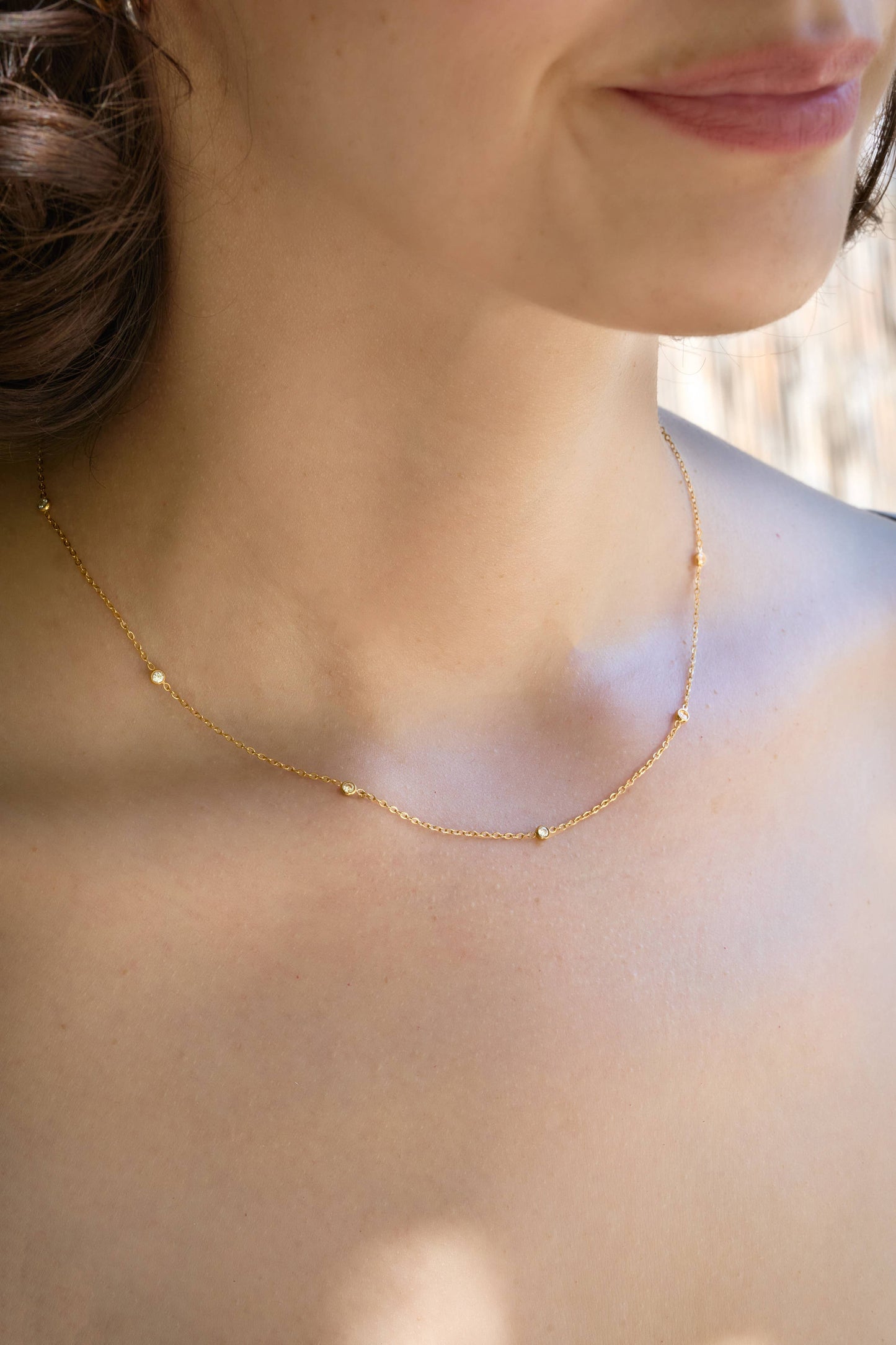 Jules Necklace - 18K Gold Plated + CZ