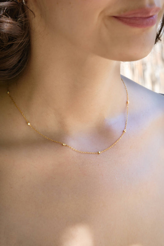 Jules Necklace - 18K Gold Plated + CZ