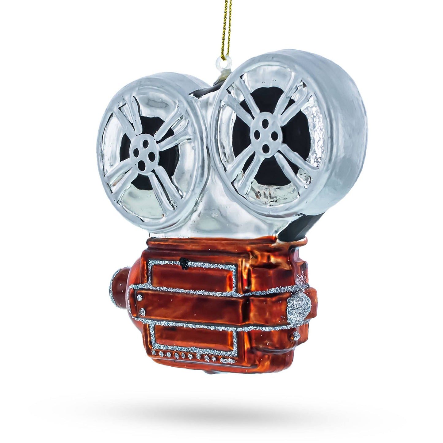 Retro Camera Movie Player Glass Ornament