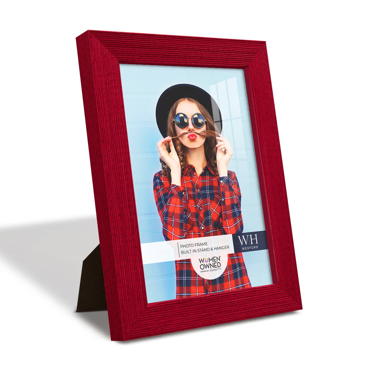 Photo Frame, Real Wood with Texture, Ruby