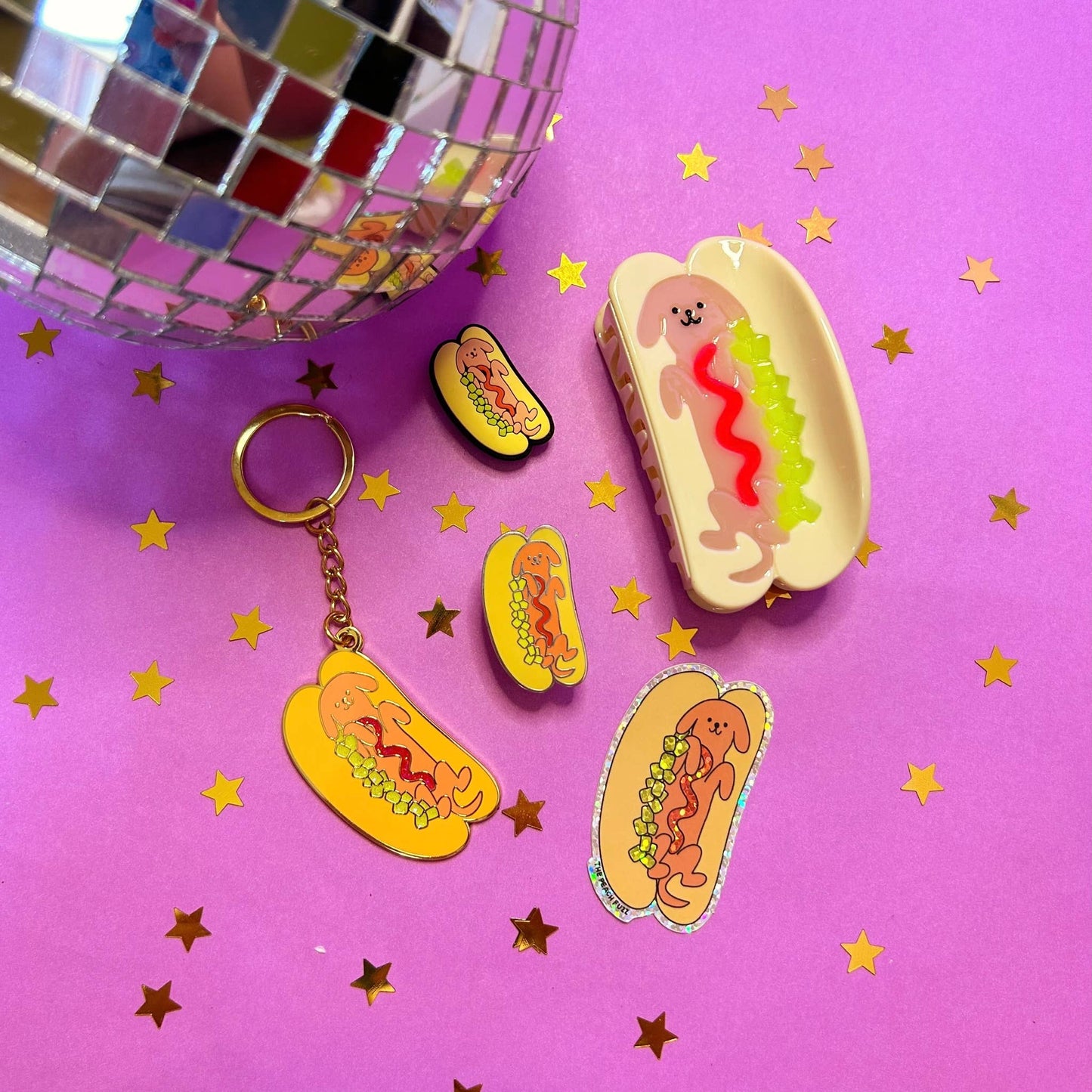 Hot Doggy Dog Glitter Sticker