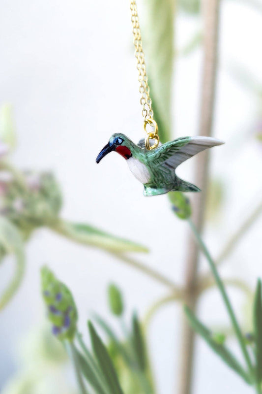 Tiny Hummingbird Necklace - 18K Gold Plated