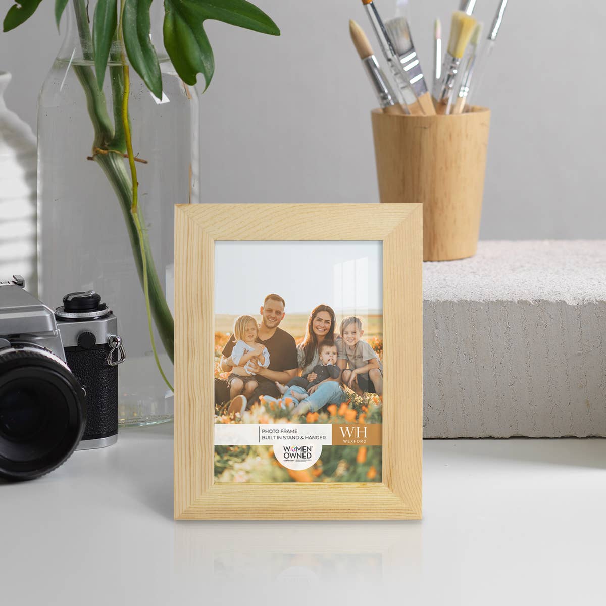 Photo Frame, Real Wood with Wood Grain, Natural Wood