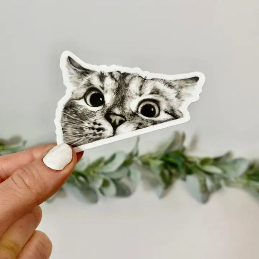 Peeking Cat Sticker