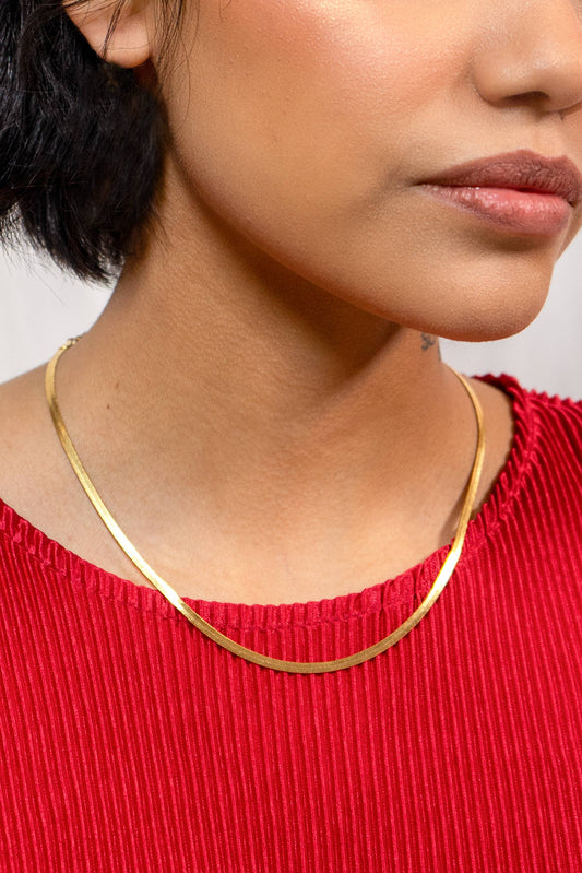 Zoe 18K Gold Plated Snake Chain Necklace