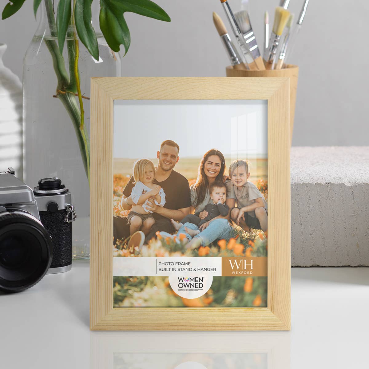 Photo Frame, Real Wood with Wood Grain, Natural Wood